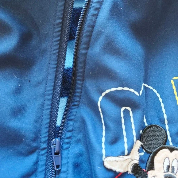 Vuntafe Disney Store Mickey Mouse Blue Hooded Pram Suit Fleece Lined 12-18 Month